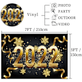 Miniatyrbild 4 av 5: Svart och guld glitter lyxig nyårsfotobakgrund för karneval nyårsafton festdekoration banderoll vinyl 7x5ft