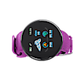 Miniatyrbilde 2 av 2: 1.3 Tommers Fargeskjerm Berørings Smartklokke IP65 Skritteller Mote Fitness Hjertefrekvens Søvnmonitor Menn Kvinner Smart Armbånd D18 (Lilla)