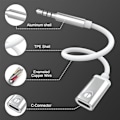 Miniatyrbillede 4 af 5: 3,5 mm Han til Type C Hun Audiokabel Analog Audio Jack Hovedtelefon Audio Adapter til MP3 Afspillere Bærbar Computer Tablets