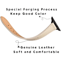 Pikkukuva 4 / 5: REMAKE Ohut nahkainen ranneke Apple Watch -kellolle 38 mm Beige mustalla 38 mm/40 mm/41 mm