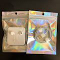 Miniatyrbillede 2 af 2: Holografisk Emballagepose 100 stk., Genlukkelig Zip Lock Madopbevaringspose, Holografisk Zip Lock Mylar 10*15cm