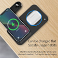 Miniatyrbillede 4 af 5: Foldbar 4-i-1 Trådløs Oplader til Telefon, Airpods, Apple Watch Sort