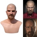 Miniatyrbillede 3 af 5: REMAKE Latex Helmaske til Hele Hovedet Walter White Breaking Bad Halloween Cosplay Maske