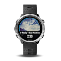 Miniatyrbilde 4 av 5: Garmin Forerunner 645 / 645 Music med Numeriske Mønstre, Rustfritt Stål Ring - Sølv / Svart Sølvgrå