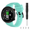 Miniatyrbillede 3 af 5: Garmin Forerunner 45S Holdbar Sort Silikon Urrem med Spænde - Cyan Blå