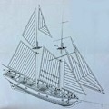 Miniatyrbillede 3 af 5: REMAKE 2 stk. 1:100 Halcon træsejlbådsmodel DIY Kit Skibssamling gul 2 stk.