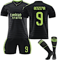Miniatyrbild 1 av 3: REMAKE Ny Säsong 22-23 Real Madrid Borta Fotbollstränings T-shirt BENZEMA 9 Barn 26(140-150CM)