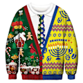 Miniatyrbilde 1 av 4: Julegave Crew Neck Pullover Menn Lang Ermet Genser Casual Bluser Sweater Topper