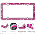 Miniatyrbild 4 av 4: REMAKE Bling-nummerplåtsram, handgjord med 4 rader av glittrande strass
