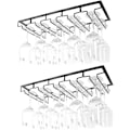 Miniatyrbilde 1 av 5: 2 stk 5-raders hengende vinglassholder i metall for vinstativ under skap, svart
