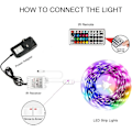 Miniatyrbild 6 av 6: LED-remsor, 10m LED-remsor med 44-knappars fjärrkontroll, flexibla 5050 RGB-färgväxlande LED-lampor för sovrumsparty 15M