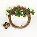 Miniatyrbillede 4 af 5: Tørrede grene og rattan krans, DIY julepynt 23CM