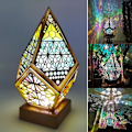 Pikkukuva 3 / 5: Suuri Pohjantähti Lattialampun, Bohemian Koristeellinen Lattialampun, LED Värillinen 3D Projektio Lamppu, Timantti Retro Lamppu, Sopii Kotiin, Juhliin, Jouluun