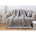 Miniatyrbillede 3 af 5: REMAKE Chunky strikket chenille garn til håndlavede tæpper, super blødt stort jumbo filt garn Grå
