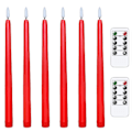 Miniatyrbillede 1 af 5: 6 stk LED Flammeløse Flimrende Varmt Hvide Spidse Lys med 2 Fjernbetjeninger til Jul Thanksgiving Halloween Hjem Bryllup Dekoration