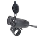 Miniatyrbillede 4 af 5: in 1 Motorcykel 3.1A Dobbelt USB Port Oplader Sokkel Beslag Voltmeter Temperatur Sort+Rød