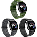 Pikkukuva 2 / 5: Joustavien nylonnauhojen paketti, yhteensopiva Fitbit Versa 4/Fitbit Versa 3/Fitbit Sense/Sense 2:n kanssa, pehmeä säädettävä urheilunauha