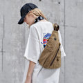Pikkukuva 2 / 4: (Ruskea) Retro Rintalaukku Miesten Reppu Naisten Slingbag Kangas Olkalaukku Satchel Crossbody-laukku Liikeyliopistokouluun Pyöräilyyn Retkeilyyn Matkustamiseen