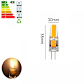 Miniatyrbild 3 av 5: 10 st G4 LED-lampor 6W lampor Varmvit Dimbar COB Stiftbas AC/DC 12V