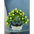 Miniatyrbillede 5 af 5: Simulering af frugt og blomster bonsai Ny stil Nyårsdekoration æblepotte hjem indendørs skrivebords pynt