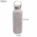 Miniatyrbilde 5 av 5: Diamanter Vannflaske, Isolerende Vannflaske i Rustfritt Stål, Glitter Vannflasker, Fyllbare Vannflasker for Kvinner Sølv (500ml)