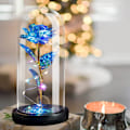 Miniatyrbillede 5 af 5: Rosegaver til hende Konserverede blomster Kvinder Galaxy Rose Regnbue Lysende blomster i glaskuppel Julepynt