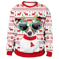 Miniatyrbillede 2 af 4: Par Sweater med Tryk til Par - Unisex Langærmet Sweater Jumper Julefest Nyhed Toppe Feriegave stil 3 M