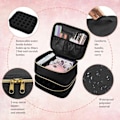 Miniatyrbillede 4 af 5: REMAKE Neglelak Organizer Taske (Sort), Neglelak Opbevaring Holder 30 Flasker (0,5 fl.oz) Neglelampe Neglelak Bæretaske