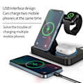 Miniatyrbillede 3 af 5: Foldbar 4-i-1 Trådløs Oplader til Telefon, Airpods, Apple Watch Sort