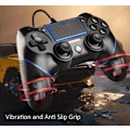 Miniatyrbillede 5 af 5: Ledningsforbundet Spilcontroller til PS-4/Pro/Slim/PC(Win7/8/10)/Laptop, USB-stik Spilcontroller med Vibration og Anti-Slip, Ergonomisk
