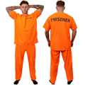 Pikkukuva 2 / 4: REMAKE Aikuisten Vankiasu Oranssissa Vankien Hyppyasu Prison Bird Asussa Halloweenille Oranssissa Vankien Asussa Miehille Vankien Hyppyasu Asussa