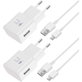 Miniatyrbilde 3 av 5: REMAKE 2 stk hurtiglader, 1,5m kabel, kompatibel med Samsung Galaxy S22 S21 S20 S8 S10 S9 Plus Note 7 8 9 10 A53 LG, HTC 2-pakning/svart