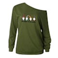 Miniatyrbillede 3 af 4: Kvindes One Shoulder Julekjole Langærmet T-shirt Juletop Bluse Størrelse L Hærgrøn