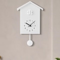 Miniatyrbild 2 av 2: Stor gökur, gökur - Vitt fågelhus, minimalistisk modern design Februari2