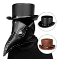 Miniatyrbillede 4 af 4: Magikerhat i læder til ovnpibe - Sortbrun til Halloween, bryllup og kostume