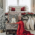 Miniatyrbilde 4 av 5: Grå Juleputetrekk 45x45cm Juledekorasjon God Jul Tre Tro Snøfnugg Vinterferie Dekorasjon Hjem Putetrekk