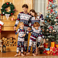 Pikkukuva 3 / 5: Joulupukki ja lumihiutaleet -perheen matching-pyjamat, pitkähihaiset, kuninkaallinen sininen, vauva 12-18kk