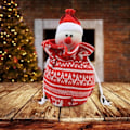 Miniatyrbillede 3 af 4: 1 stk Julegaveposer Eve æblepose strikket slikpose julemand snemand elg dukke gaveposer snørepose indpakningspose (snemand)