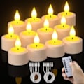 Miniatyrbilde 2 av 5: REMAKE 12 Ladbare LED-lys uten flammer med fjernkontroll og timer for hjemmeinnredning