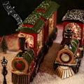 Miniatyrbilde 4 av 5: Juletog gavedekorasjon Julaften damptogboks krystall snøpynt
