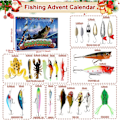 Miniatyrbilde 3 av 5: Fiske-Adventskalender 2024 - 24 Dagers Juletelling med Fiskeutstyrsett for Fiskeentusiaster Voksne Menn Tenåringsgutter