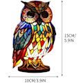 Miniatyrbilde 4 av 4: REMAKE Farget Glass Dyr Bordlampe, Bohemian Harpiks Dyr Lampe for Soverom Stue Hjemmekontor Dekorasjon Gave (Ugle)