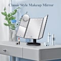 Miniatyrbillede 3 af 5: REMAKE Makeup Spejl med Belysning 2X 3X 10X Forstørrelse Oplyst Spejl Berøringsstyring Dobbelt Strømforsyning Bærbar LED Gave til Kvinder...