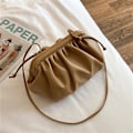 Miniatyrbilde 1 av 2: Dame Dumpling Bag Cloud Shape Håndveske Rynket Veske Stropp Cross Body Skulderveske