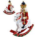 Miniatyrbilde 2 av 3: 12\" Tre nøtteknekker-vippehest Julepynt, Tradisjonell A