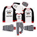 Miniatyrbild 1 av 5: Jultomte Ansikte och Tryck Familjematchande Långärmad Pyjamas Set (Flamsäker) Svart-Vit Kvinna S