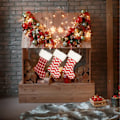 Miniatyrbild 4 av 5: Julstrumpor 3 st Stickade Strumpor Rustik Julstrumpa Ornament Set för Familj Semester Julparty Dekorationer