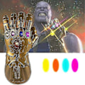 Pikkukuva 3 / 5: REMAKE Thanos-hanskat lapsille Infinity Gauntlet LED-valolla Avengers 4 Cosplay-lelu