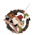 Miniatyrbillede 2 af 5: Udendørs Julekrans - Julepynt Julemand Snemand Elg Vine Ring Vedhæng Lille Arbejde Rattan Garland Ornamenter