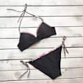 Pikkukuva 4 / 5: Push-up bikinin setti, jossa on halter-kaulakoru ja stringit 11-punainen 40